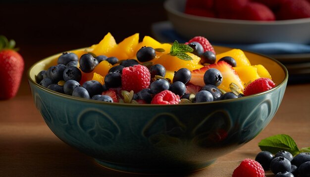 bowl of salad bowl of salad bowl of berries