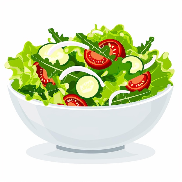 Photo a bowl of salad with a salad of tomatoes and cucumber