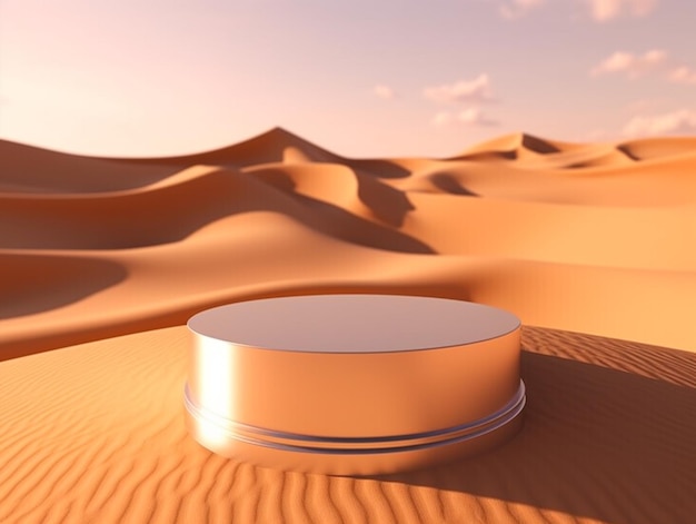 a bowl on a sand dune with a desert in the background.