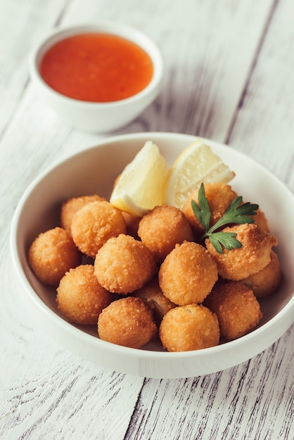 Photo bowl of scallop croquettes