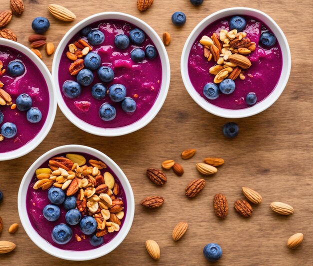 bowl of smoothie with fruits