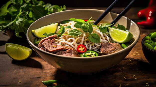 a bowl of soup with meat and vegetables