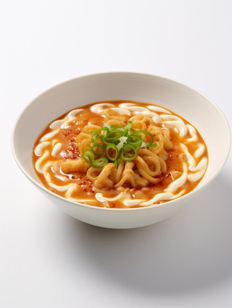 a bowl of soup with noodles and sauce