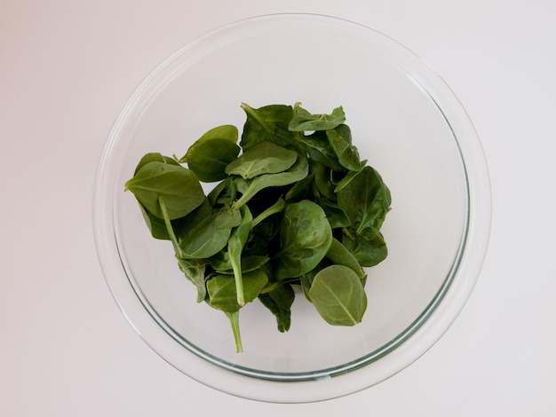 Bowl of spinach.