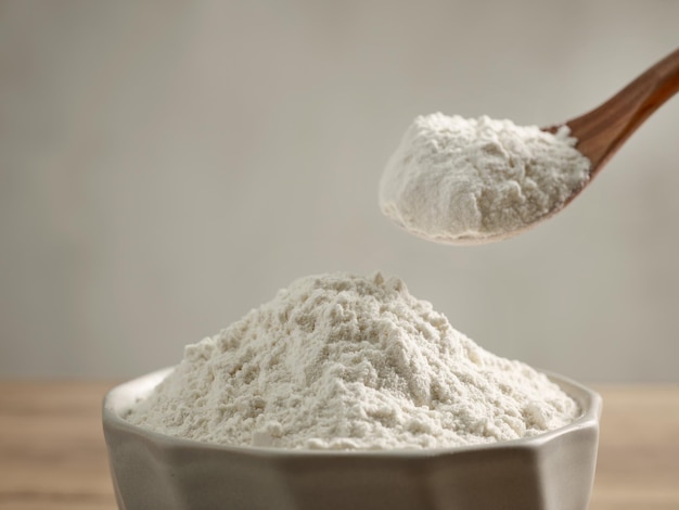 Bowl and spoon of flour