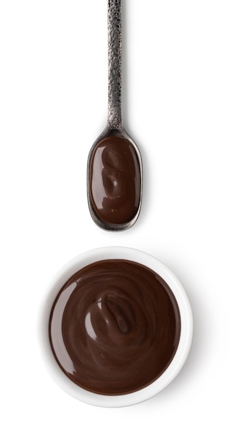 Bowl and spoon with chocolate spread