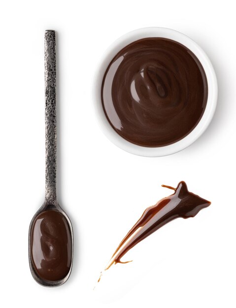 Bowl and spoon with chocolate spread