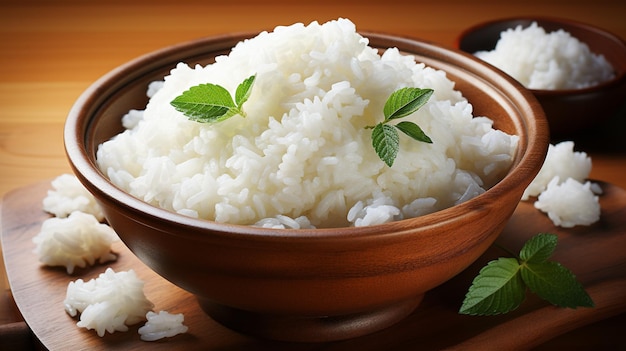 A bowl of sticky rice commonly used in asian cuisine uhd wallpaper stock photographic image