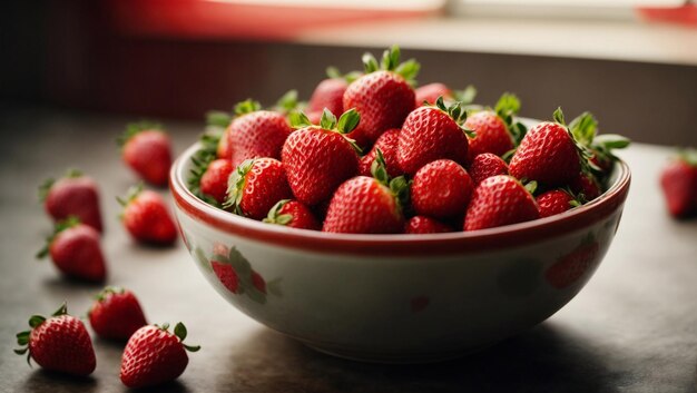 A bowl of strawberries