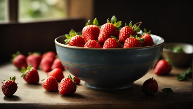 A bowl of strawberries