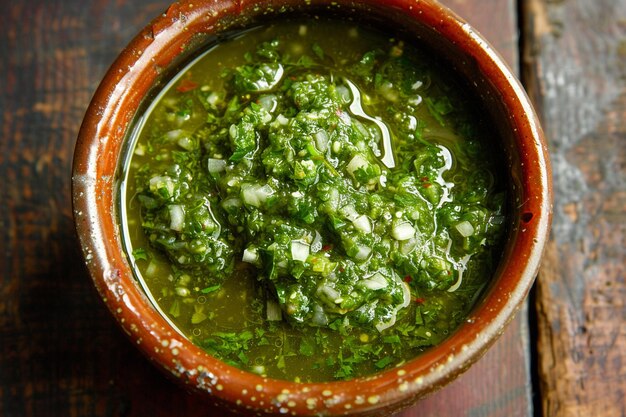 A bowl of tangy tomatillo salsa verde for dressing chilaquiles