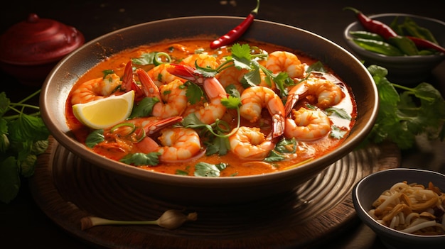 A Bowl of Thai Shrimp Tom Yum Soup