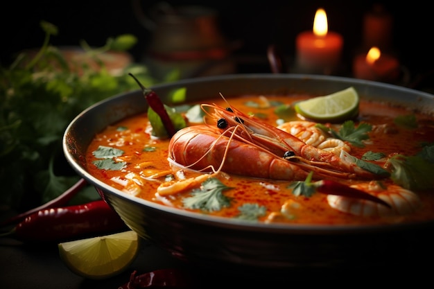 Photo bowl of a tom yam goong