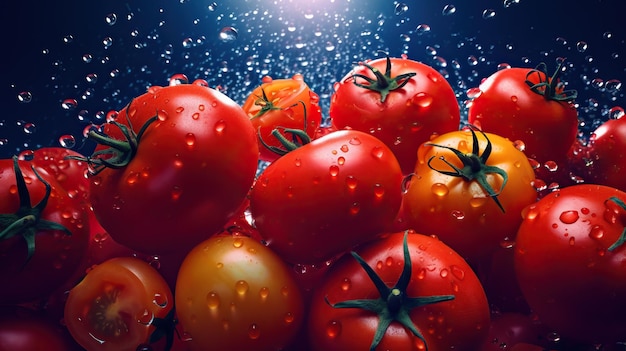 Photo a bowl of tomatoes with water drops