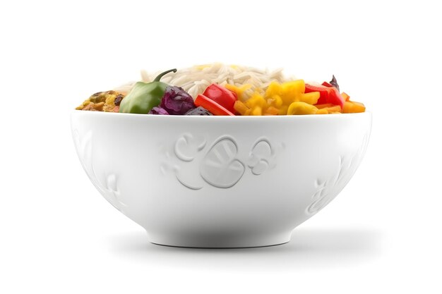 A bowl of vegetables with the word " chilli " on the side.