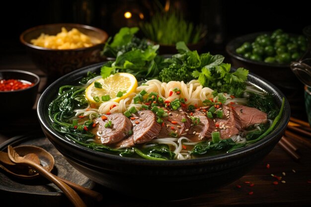 Foto bowl of vietnamese pho serenity miglior fotografia di noodle pho