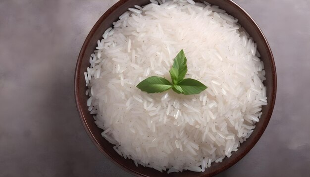 bowl of white delicious rice Garnish View from above Chinese cuisine hotpot ingredient