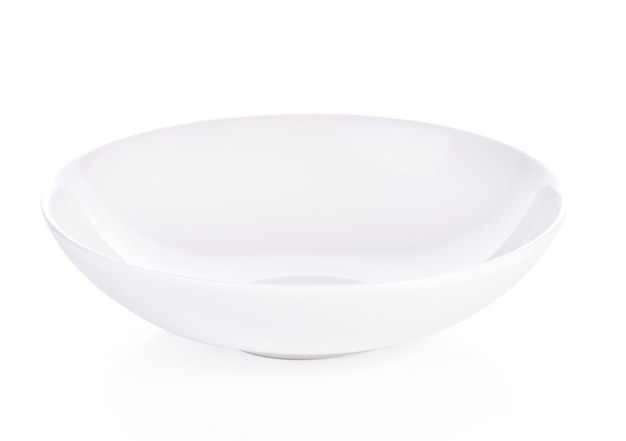 Bowl white empty on white background