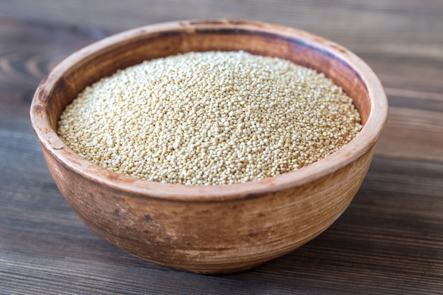 Bowl of white quinoa