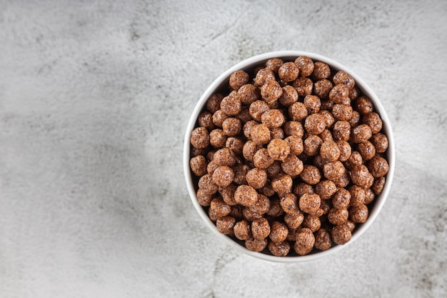 Bowl with cereal chocolate balls