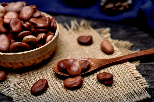 Photo bowl with chestnuts on table