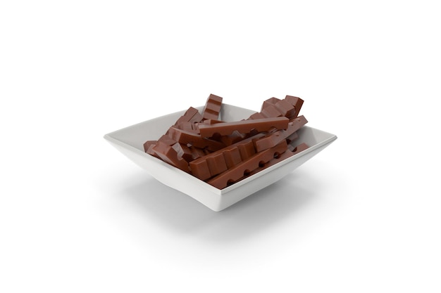 Bowl with Chocolate Covered Square Crackers