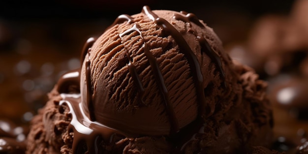 Bowl with chocolate ice cream