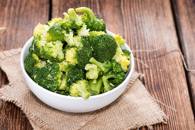 bowl with cooked broccoli