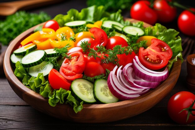 Bowl with fresh and healthy vegetables