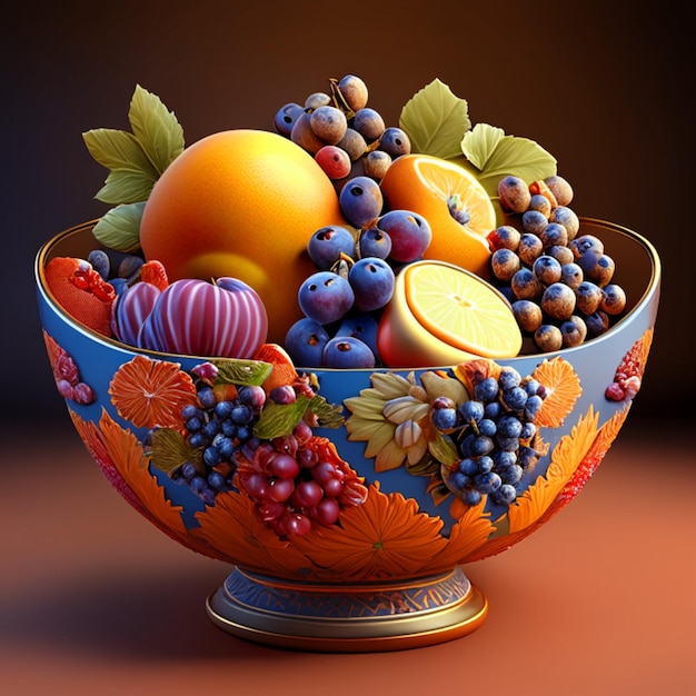 a bowl with full of fruits