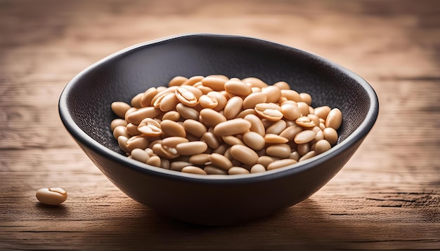 bowl with haricot bean isolated