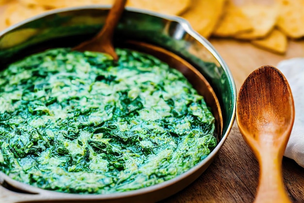 Foto ciotola con piatto sano di spinaci verdi per una corretta alimentazione