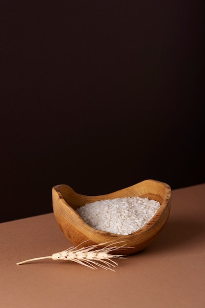 Bowl with rice and grains arrangement