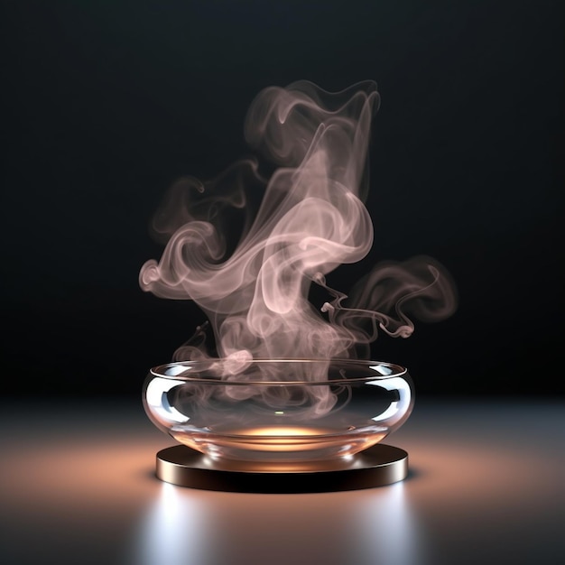 A bowl with smoke coming out of it