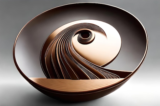 A bowl with a spiral design in the middle