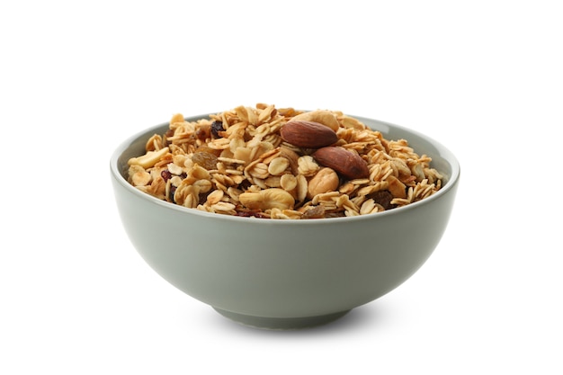 Bowl with tasty granola