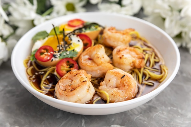 Bowl with traditional Hawaiian food