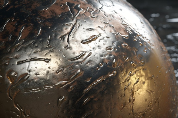 A bowl with water droplets on it