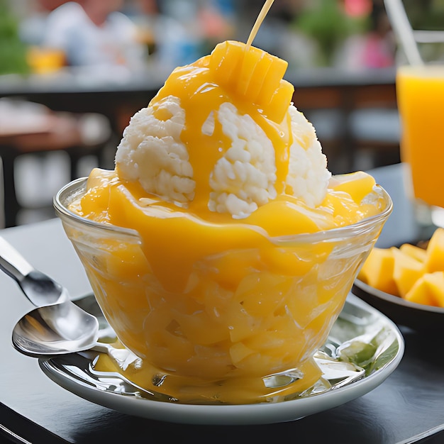 a bowl of yellow cheese with a spoon next to it