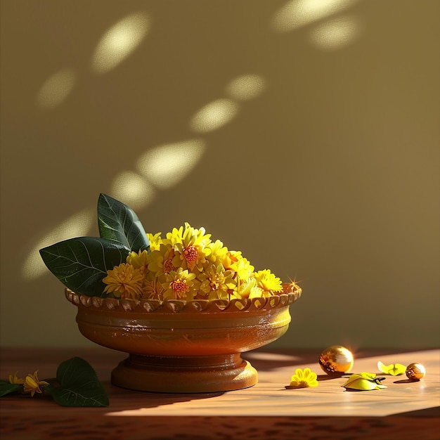 a bowl of yellow flowers with the word  hibiscus  on the side