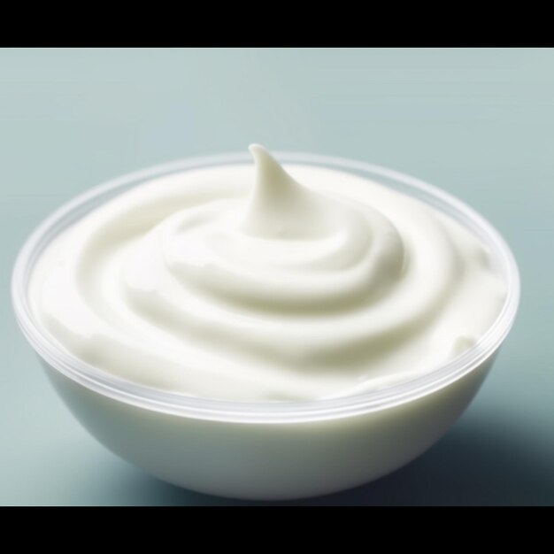 a bowl of yogurt with a lid that says yogurt.