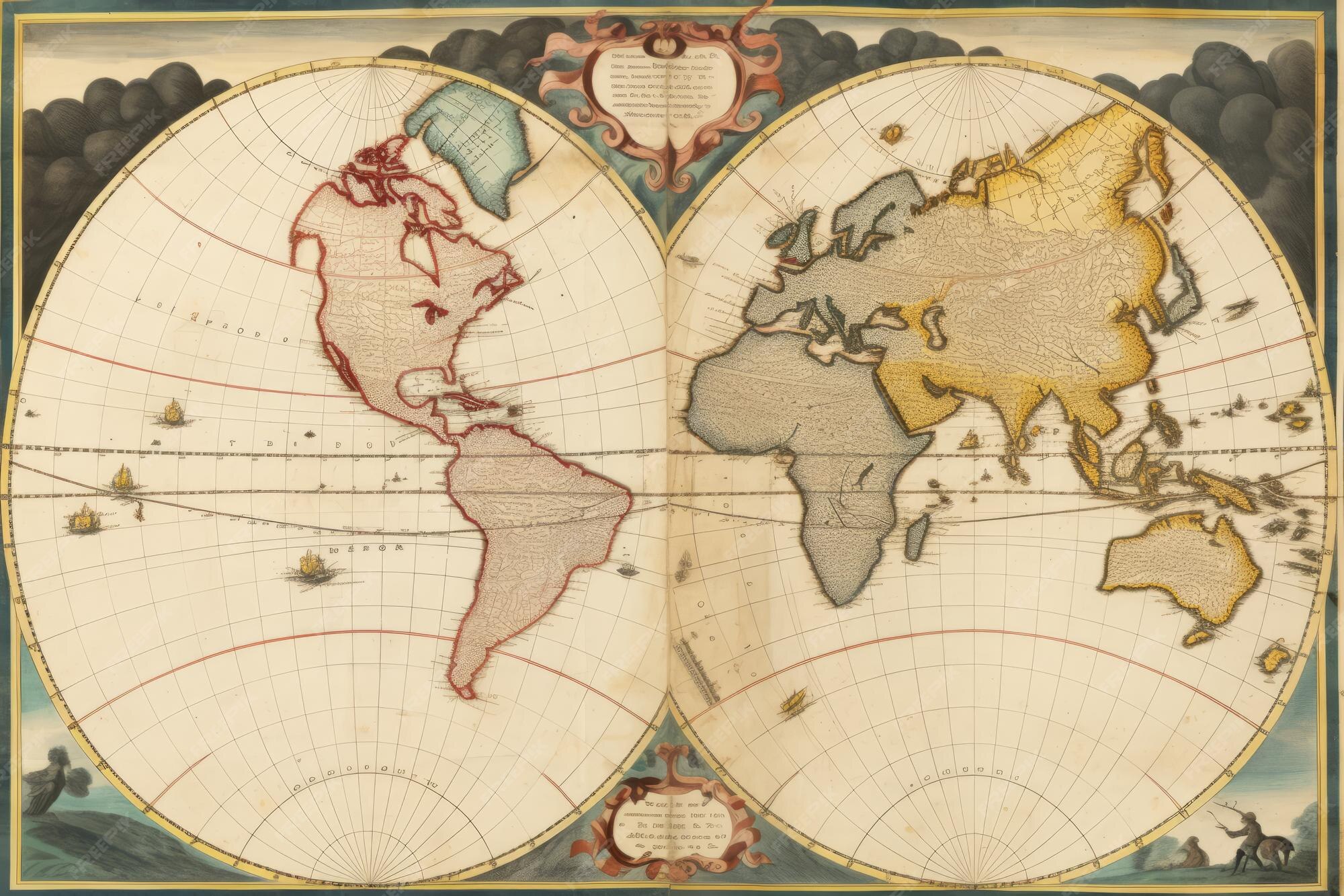 Premium AI Image  Bowles's New Pocket Map of the World Charting the 