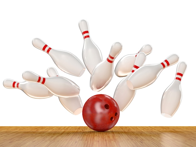 Photo bowling action scene