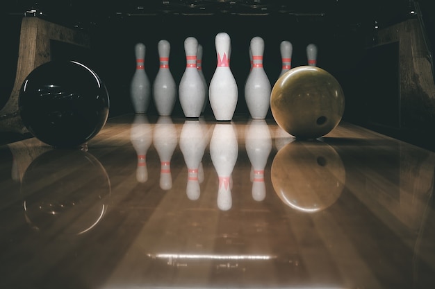 Sala da bowling. rivalità.