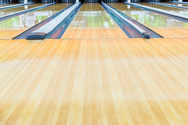 Bowling alley.With surface polished with wax beautifully.