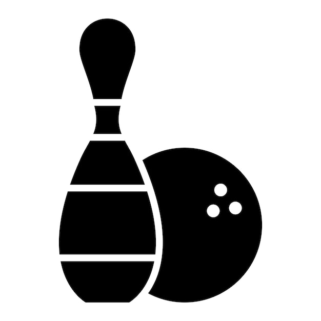 Photo bowling glyph solid black illustration