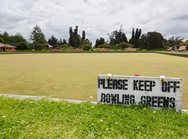 Bowling green in Rotorua in Government Park NZ