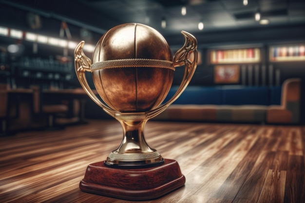 Bowling league trofee creatieve illustratie AI gegenereerd