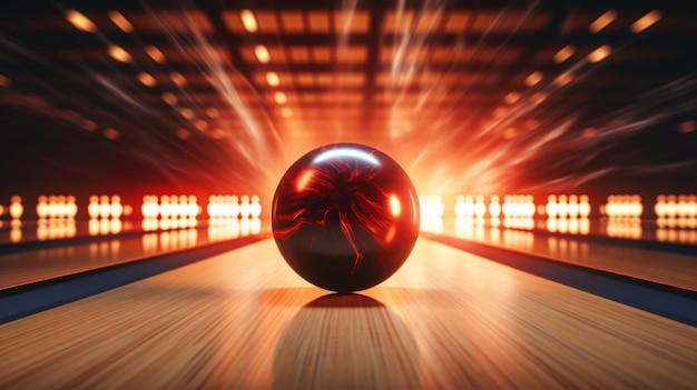 Bowling strike hit win bowling bal breekt de pin