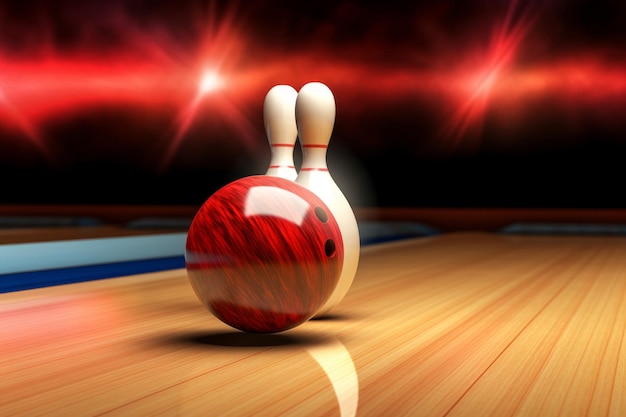 Bowling strike Score impact floor Generate Ai